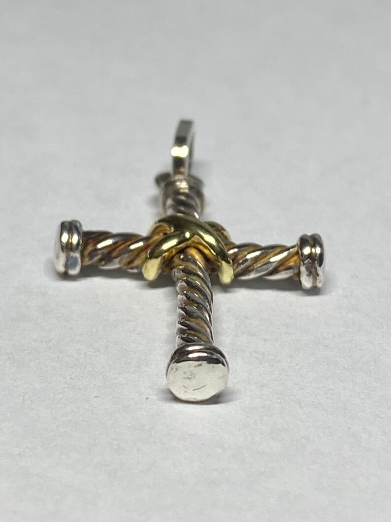 DAVID YURMAN Sterling /& 18Kt Gold Cable Cross Pendant