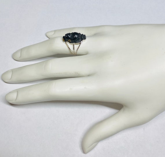 Vintage 1960's New Old Stock Blackamoor Ring in R… - image 7