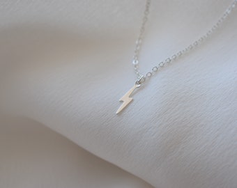 Sterling Silver Lightning Bolt Pendant Necklace | Sterling Silver Pendant Necklace | Nature Inspired Jewellery | Lightning | Weather