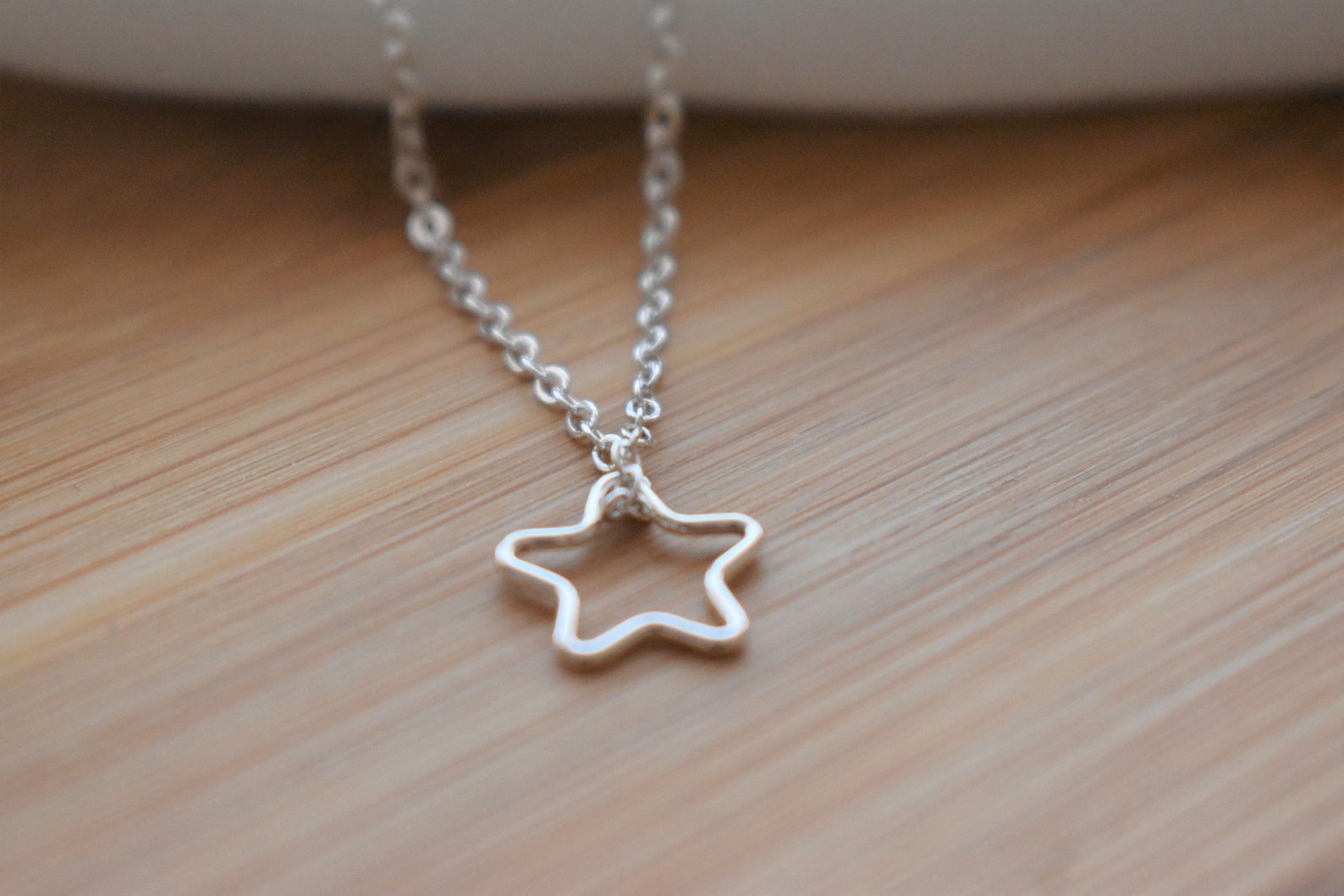 Sterling Silver Star Pendant Necklace Star Pendant Necklace Space