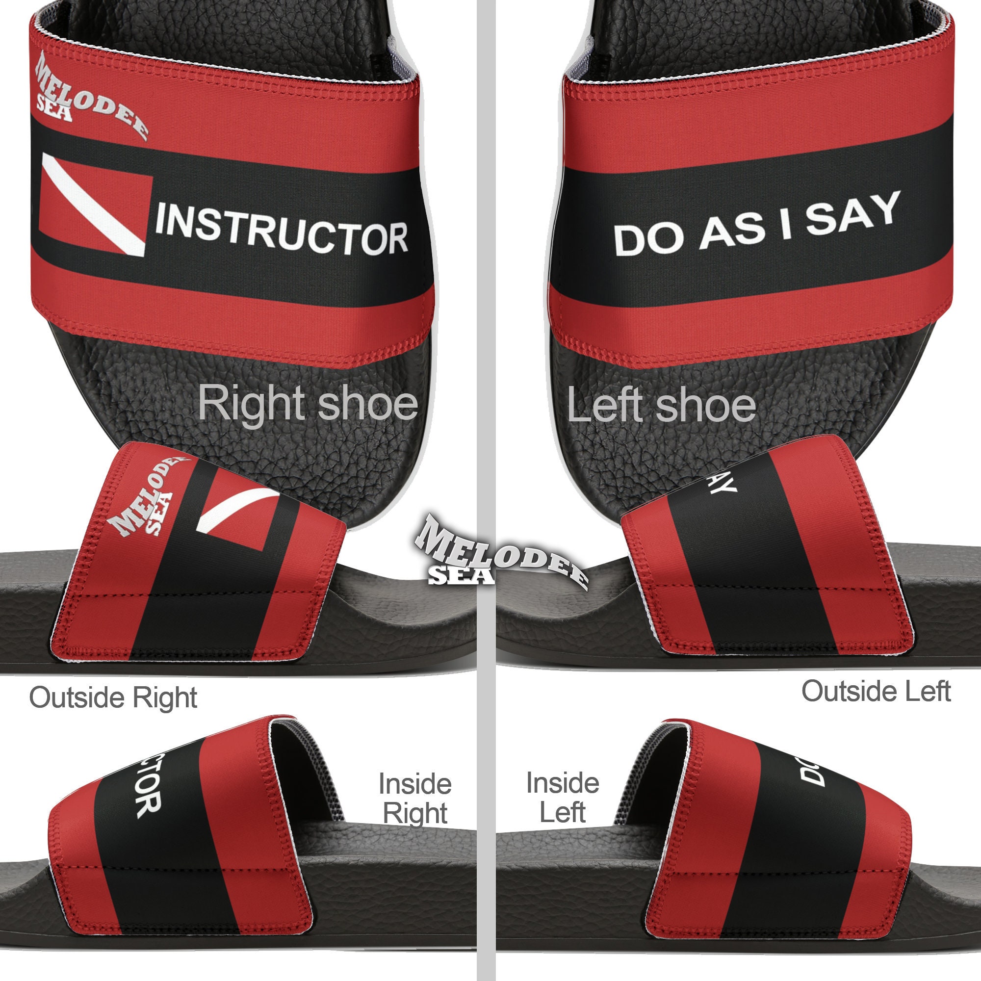 Mens Scuba Dive Instructor Sandals Dive Boat Approved, No