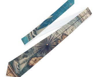 Catamaran Nautical Maritime Chart Necktie