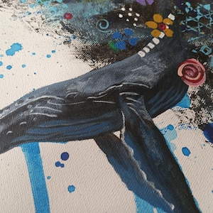 ORIGINAL - hand painted humpback whale contemporary painting