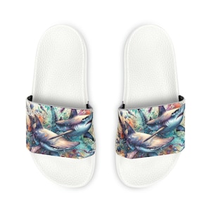 Youth hammerhead shark contemporary cool Slide Sandals No mark ocean floating boating slipons