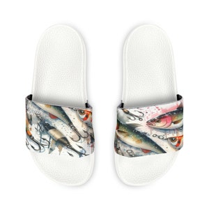 Youth Fishing lure No Mark Boating Slide Sandals For the child that loves to fish and the parent that likes a mark free boat