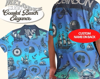 Nautical Pirate Themed Customized Hawaiian Shirt