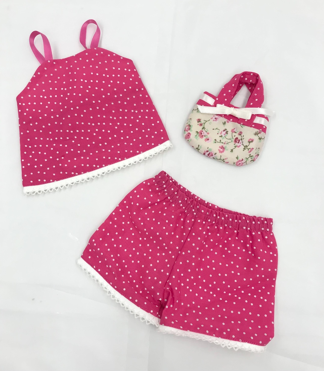 Shortie Pyjama Set With Over Night Bag to Fit 18 Inch Our Generation ...