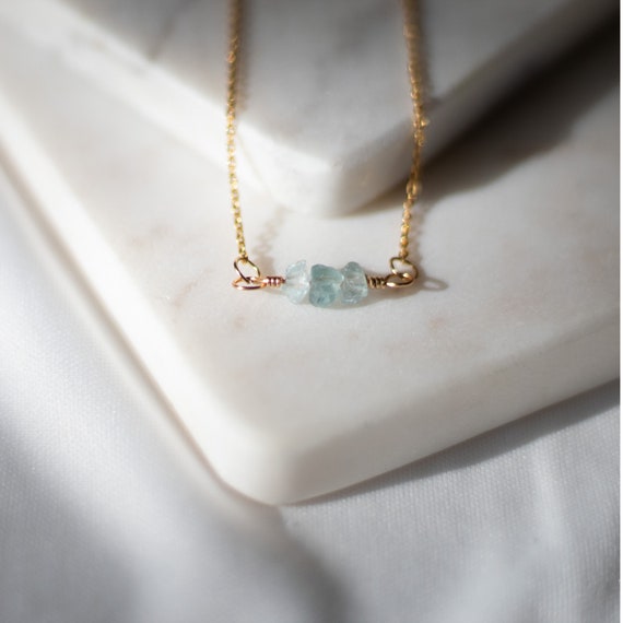 Aquamarine hotsell bar necklace
