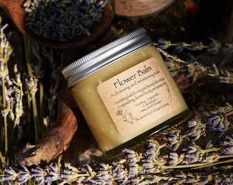 Flower Balm - Dry and Sensitive Skin - Moisturising and Healing Balm - Oil-based Cleansing Balm - Soothing Salve - Natural Skincare