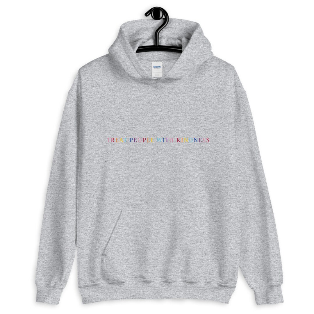 Treat People With Kindness Grey Rainbow Hoodie - Etsy