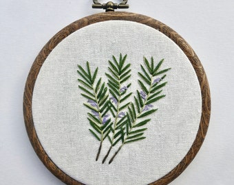 Rosemary Kitchen Garden hand embroidery