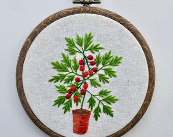 Tomatoes Kitchen Garden hand embroidery