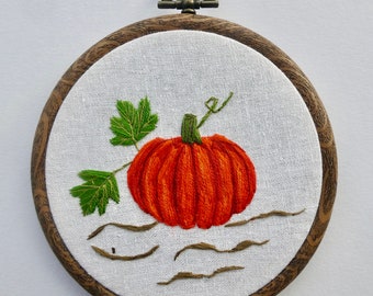 Pumpkin Halloween Gift Kitchen Garden hand embroidery