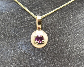 9ct Yellow Gold Created Ruby Heart Solitaire Pendant July Birthstone 18 ...