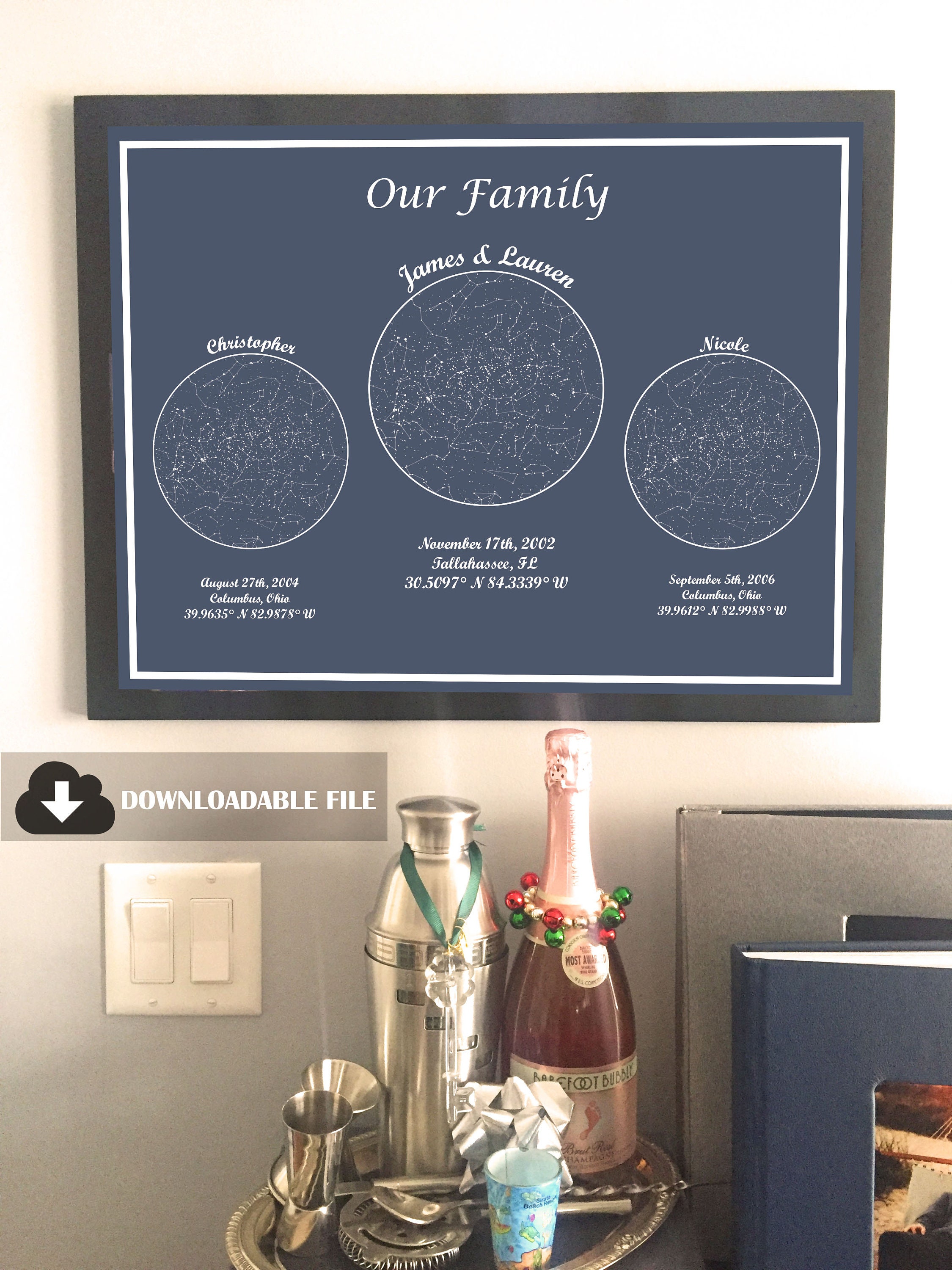 DOWNLOAD 3 Dusty Blue Grey w/ background Personalized Custom | Etsy