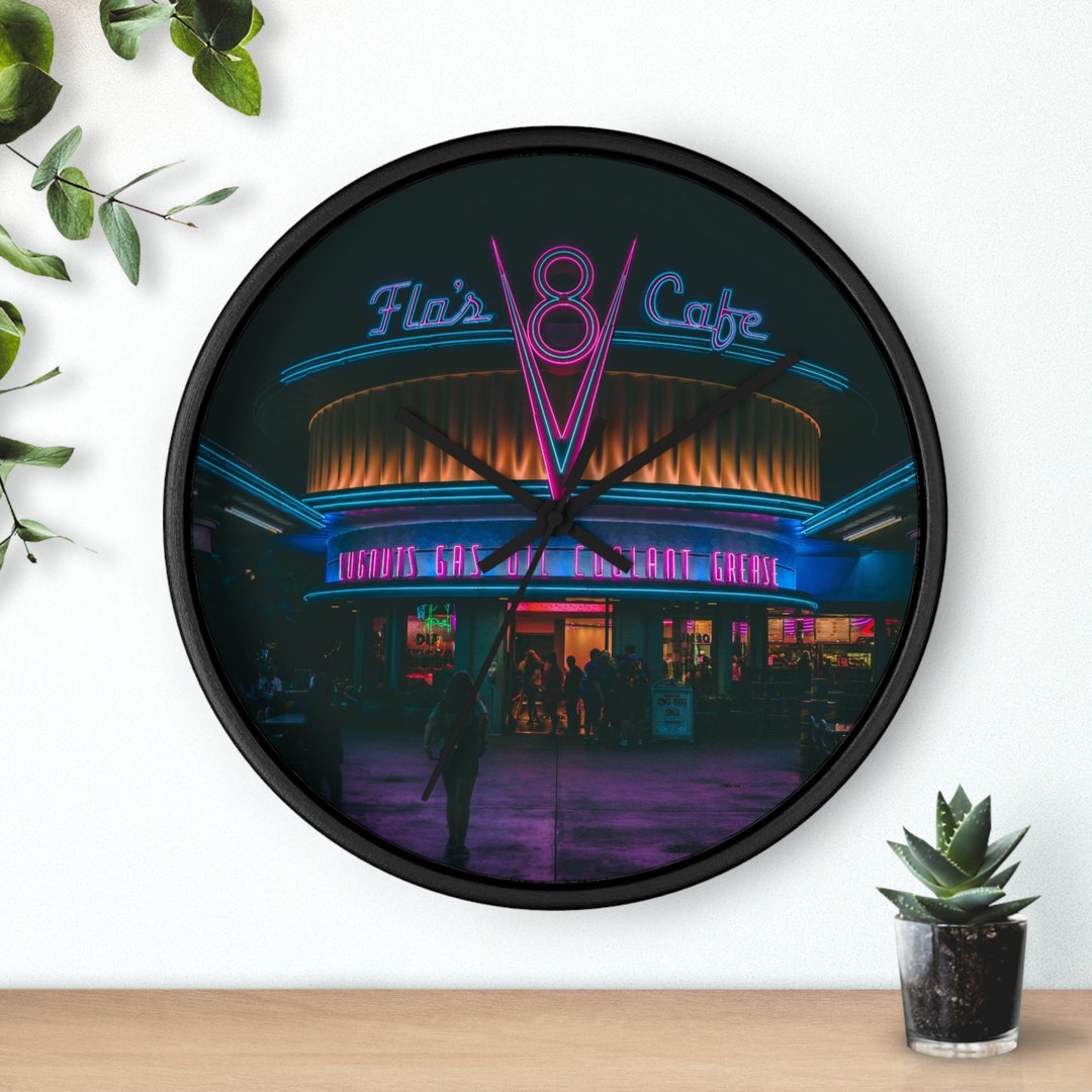 Retro Diner Neon Sign Wall Clock Etsy