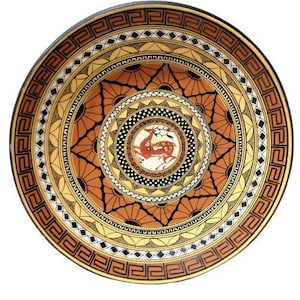 Greece Rhodes Pottery Plate, Deer Stag Wall Hanging Plate, Terracotta, Decorative Ceramic Greek Plate, Souvenir of Rhodes