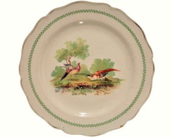 Antique Royal Doulton Plate, 1912, Bird Pheasant Plate, James Norris Ltd, Christmas Gift, Celebration Plate, Antique Porcelain