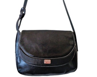 Gianfranco Ferre Bag, Black Leather Shoulder Purse, GFF