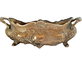 Gift For Mom Cache Planter Jardiniere Planter Large French Vintage Brass Indoor Planter or Jardiniere Bulb Planter