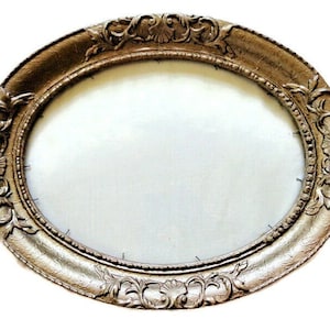 Wall Hanging Picture Frame, Baroque Photo Frame with Glass, Ornate Wooden Frame, Antique Gold Frame, Vintage Large Oval Frame