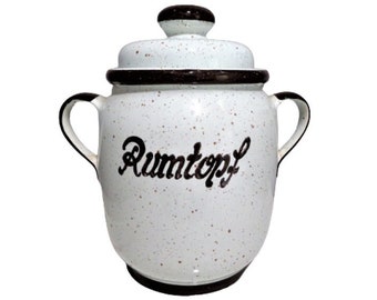 Vintage Rumtopf, German Rum Pot, Fermenting Crock, Large Ceramic Fruit Pottery Jar, Made in West Germany