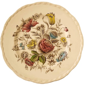 China Dinner Plate, Alfred MEAKIN Staffordshire England, Roses Floral Design, Vintage English Tableware