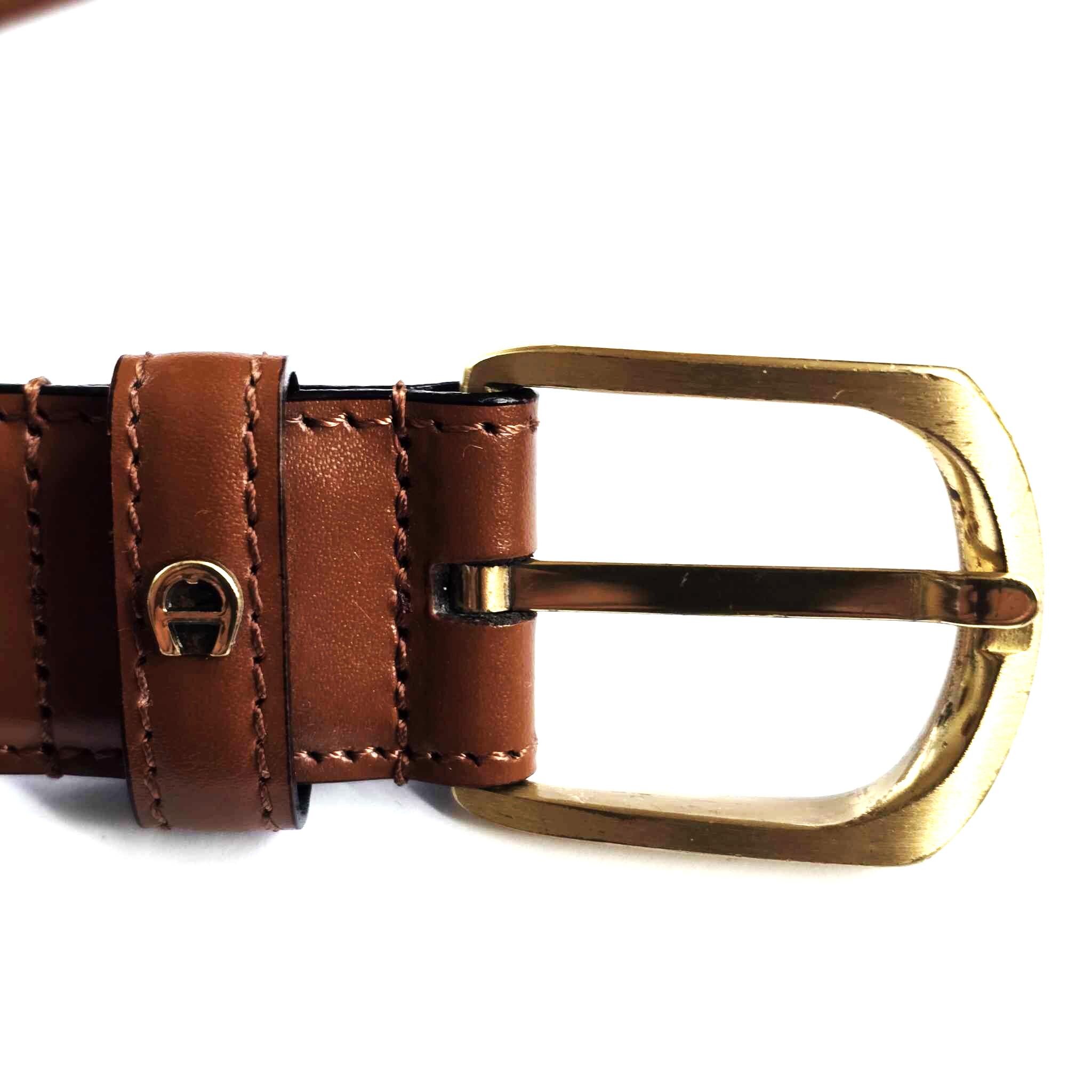 Vintage Etienne AIGNER Leather Belt, Unisex, Milk Brown  display picture 1