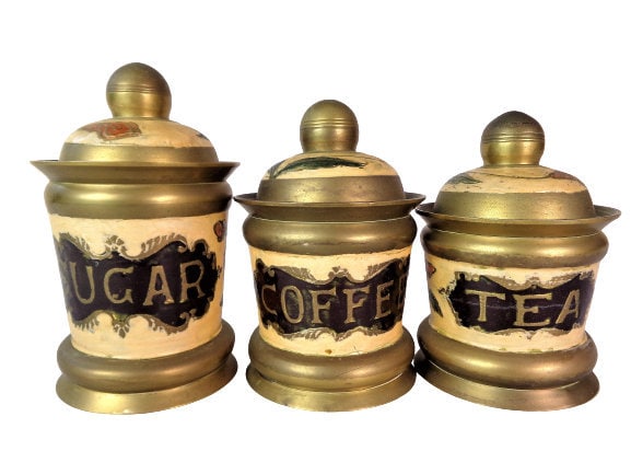 Bronze tea coffee sugar hot sale canisters