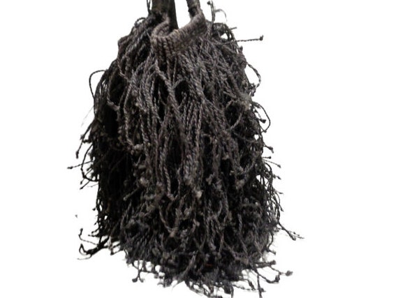 Jute Macrame Fringed Shaggy Tote Bag, Handcrafted… - image 4