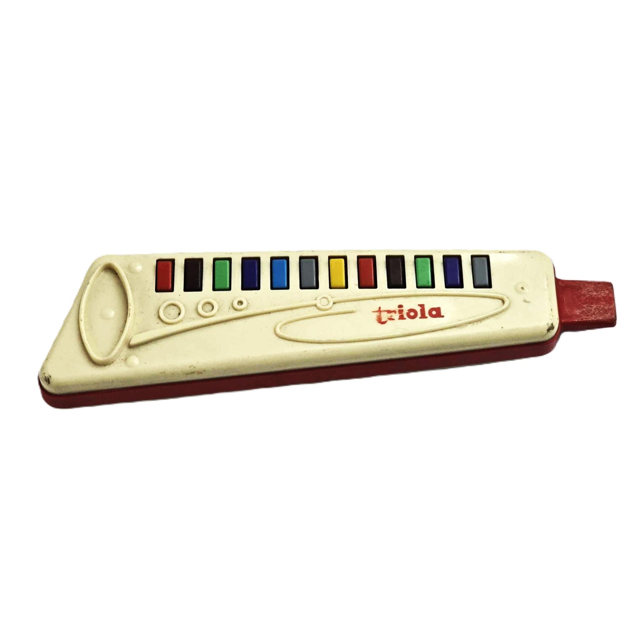 Vintage Children's Musical Instrument, German Triola Harmonica, Childhood Musical Keyboard Blow Flute, Kid's Toy, Made in GDR