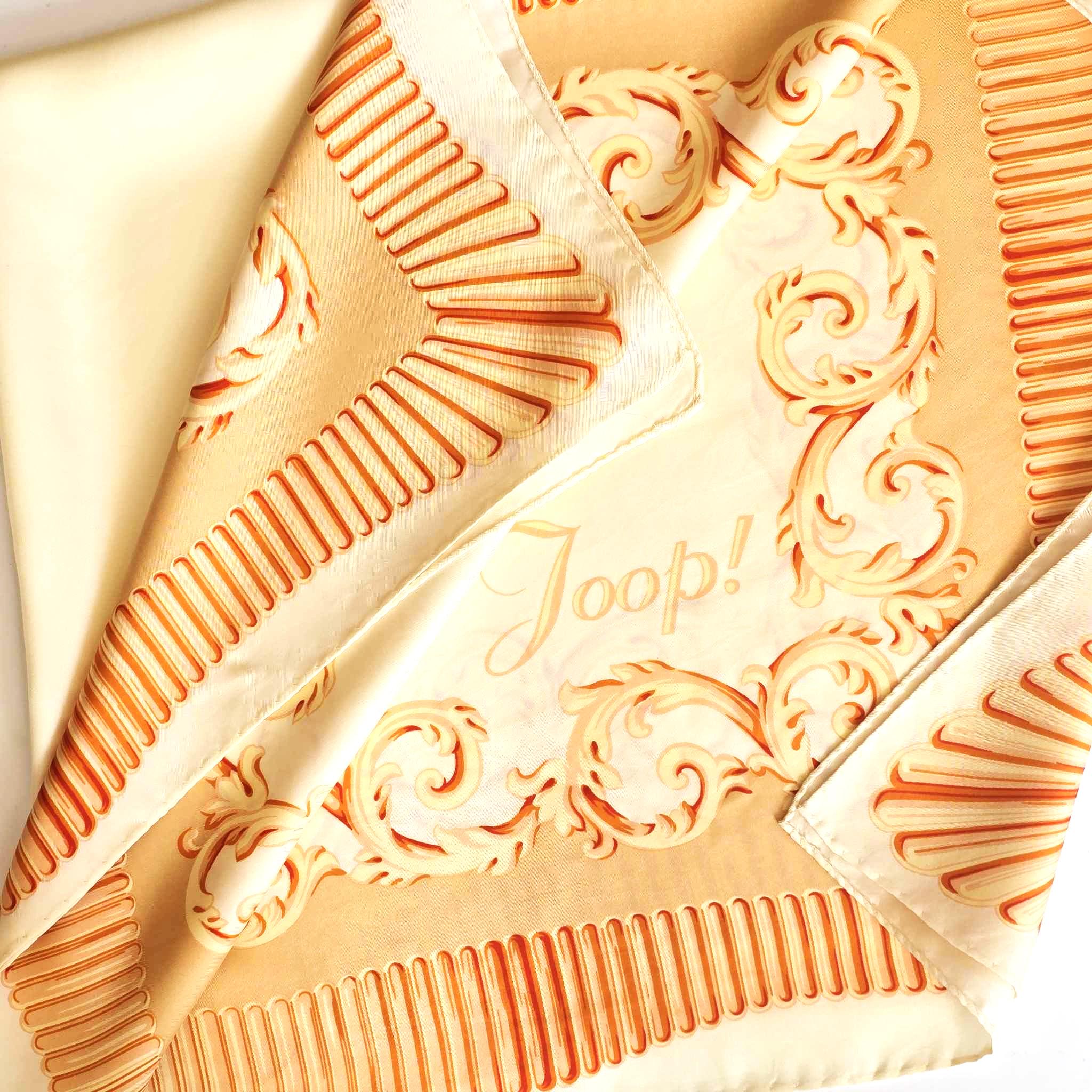 Foulard En Soie JOOP! Vintage - 90x90 Cm, Occasion, Couleur Grise, En Bon état Général