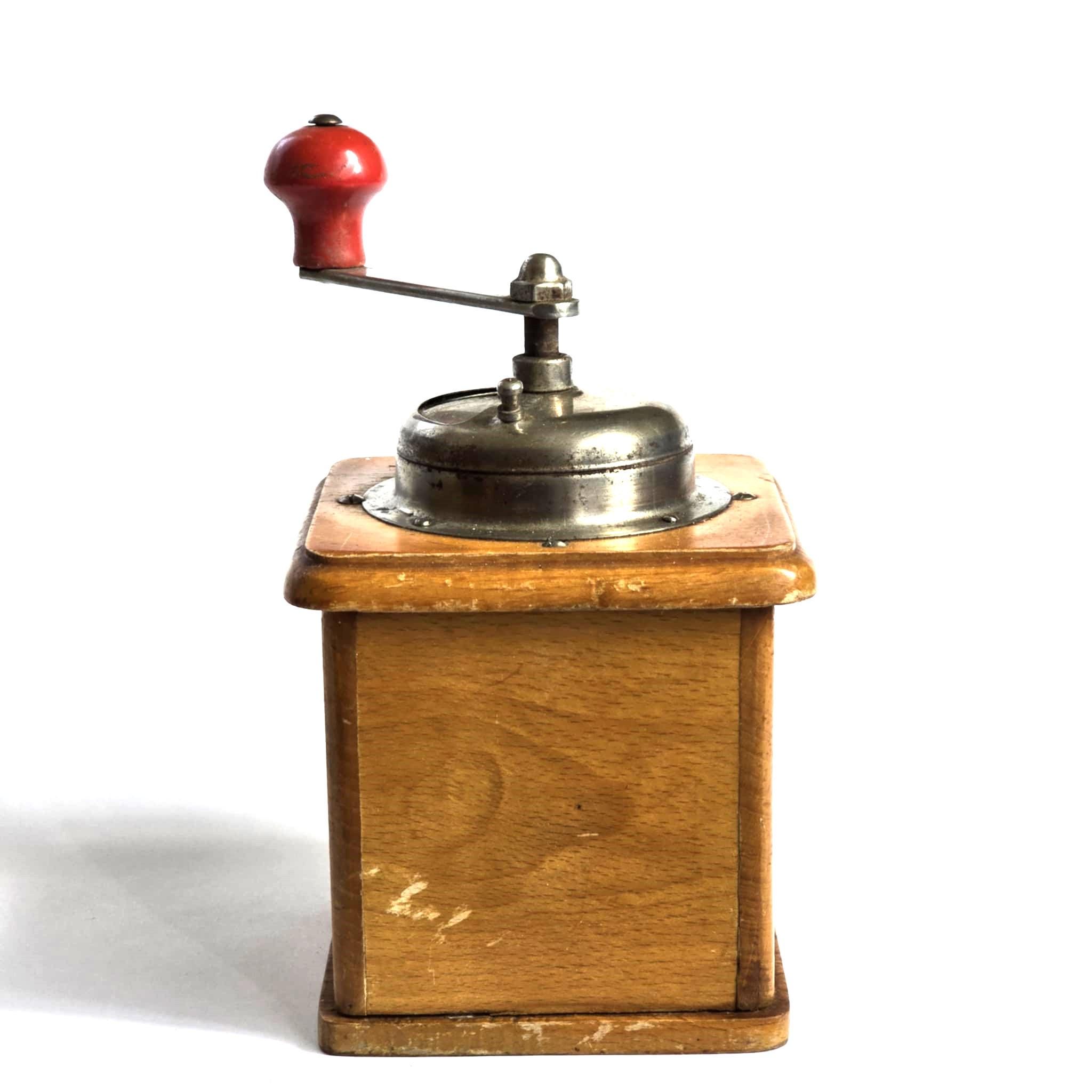 Vintage German Coffee Grinder C.A. Lehnartz, 1950s Wooden Manual 