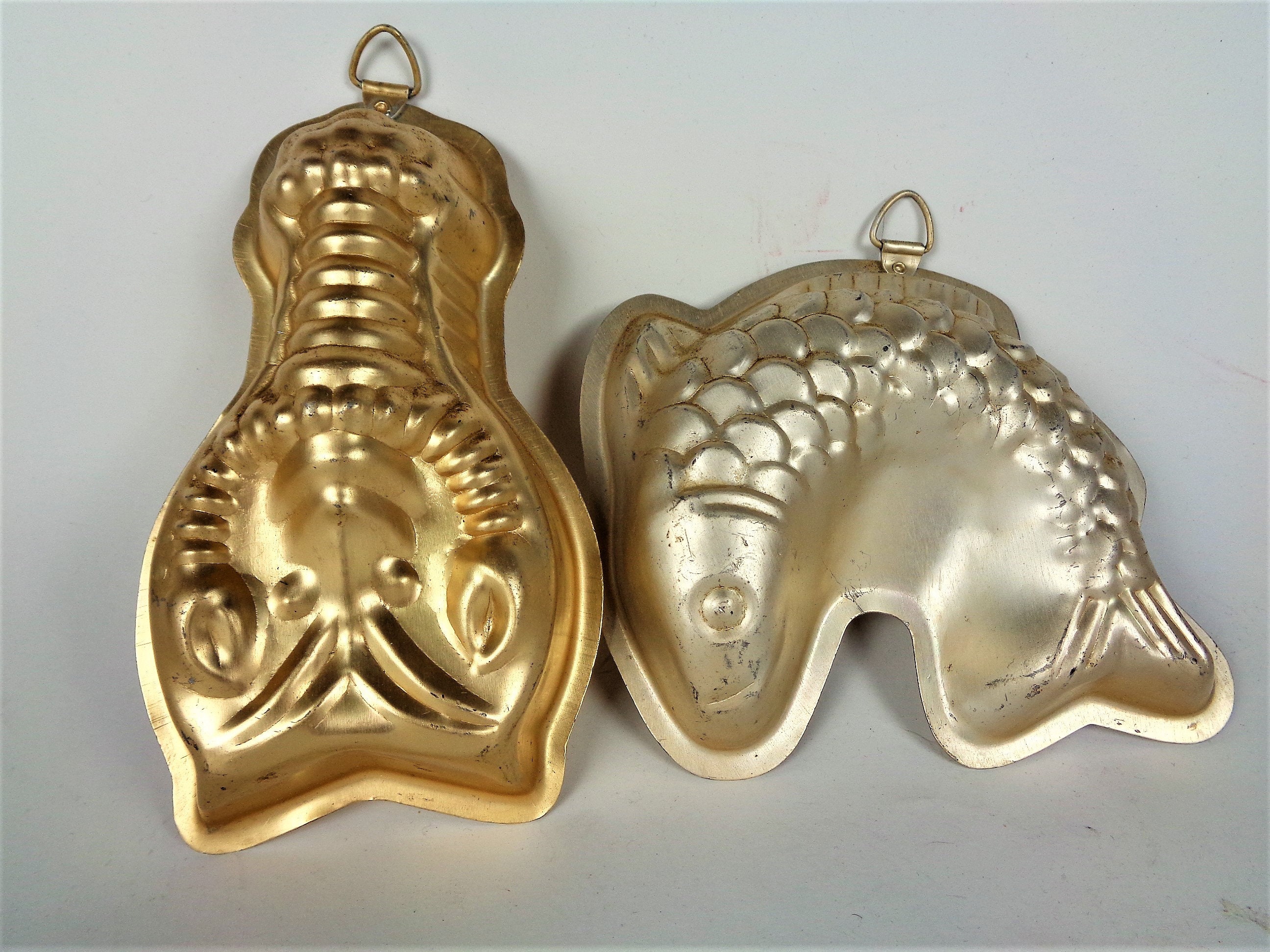 Vintage Fish and Crab Shaped Molds Moulds Set Baking Supplies Etsy