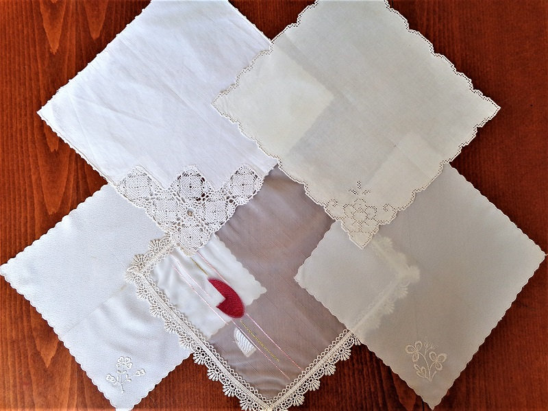 Vintage Wedding Handkerchief Lot of 15, Bridal White Hankies  display picture 2