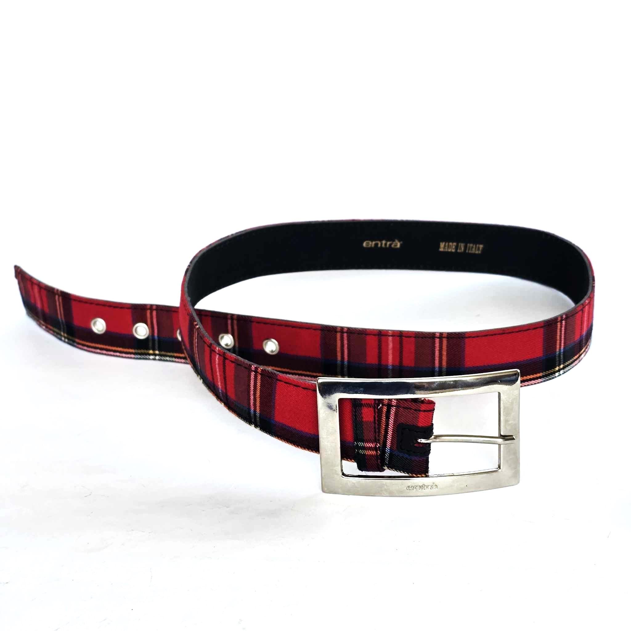 LL Bean Plaid Tartan Canvas Leather Belt – Size M – Red/Cream/Black L.L.Bean Chamois Plaid Shirt - Men main image 4