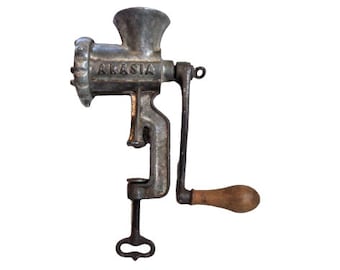 Vintage Manual Meat Grinder, AKASIA Cast Iron Food Chopper Mill Hand Crank Kitchen Cooking Home cooking machine Grinding
