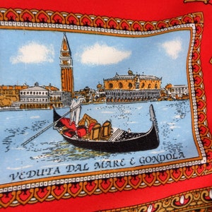 Souvenir Scarf of Venice, Souvenir of Italy, Venezia Souvenir Scarf, Travel Tourist Scarf, Red White Souvenir Scarf image 5