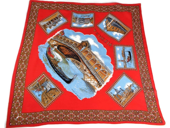 Souvenir Scarf of Venice, Souvenir of Italy, Venez