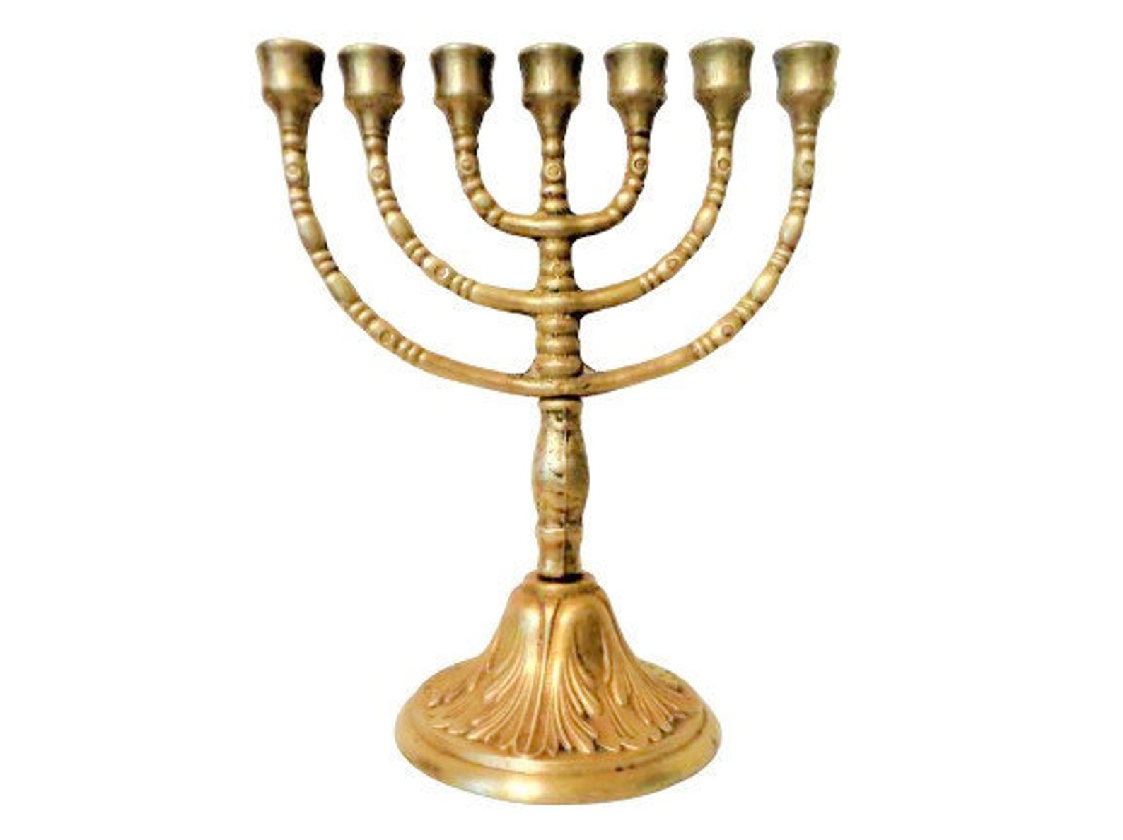 Menorah Candle Holder Brass Jewish Candlestick Holder 7 Etsy