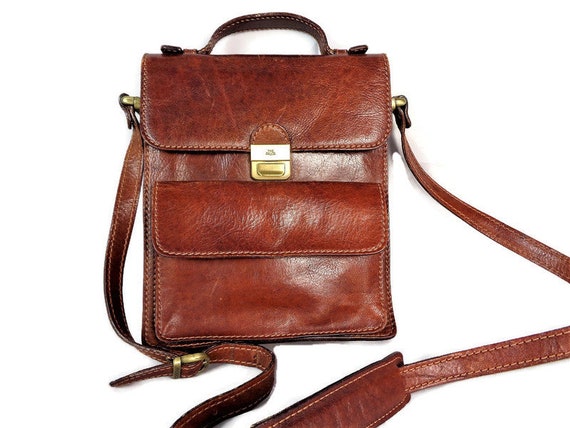 Vintage The Bridge Mens Shoulder Bag, Brown Leathe