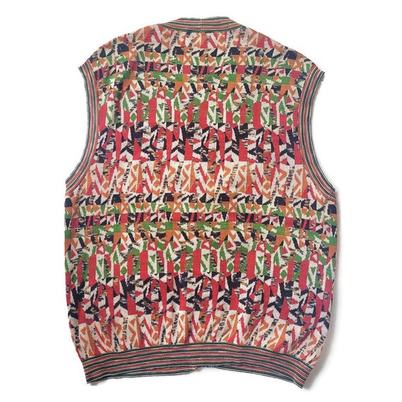 Men Knit Vest Sleeveless Cardigan Sweater MISSONI… - image 3