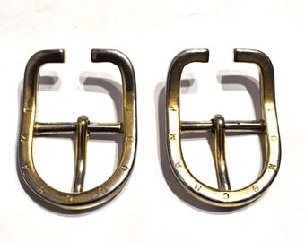 Juego de hebillas vintage LONGCHAMP: herrajes de diseño en tonos plateados y dorados