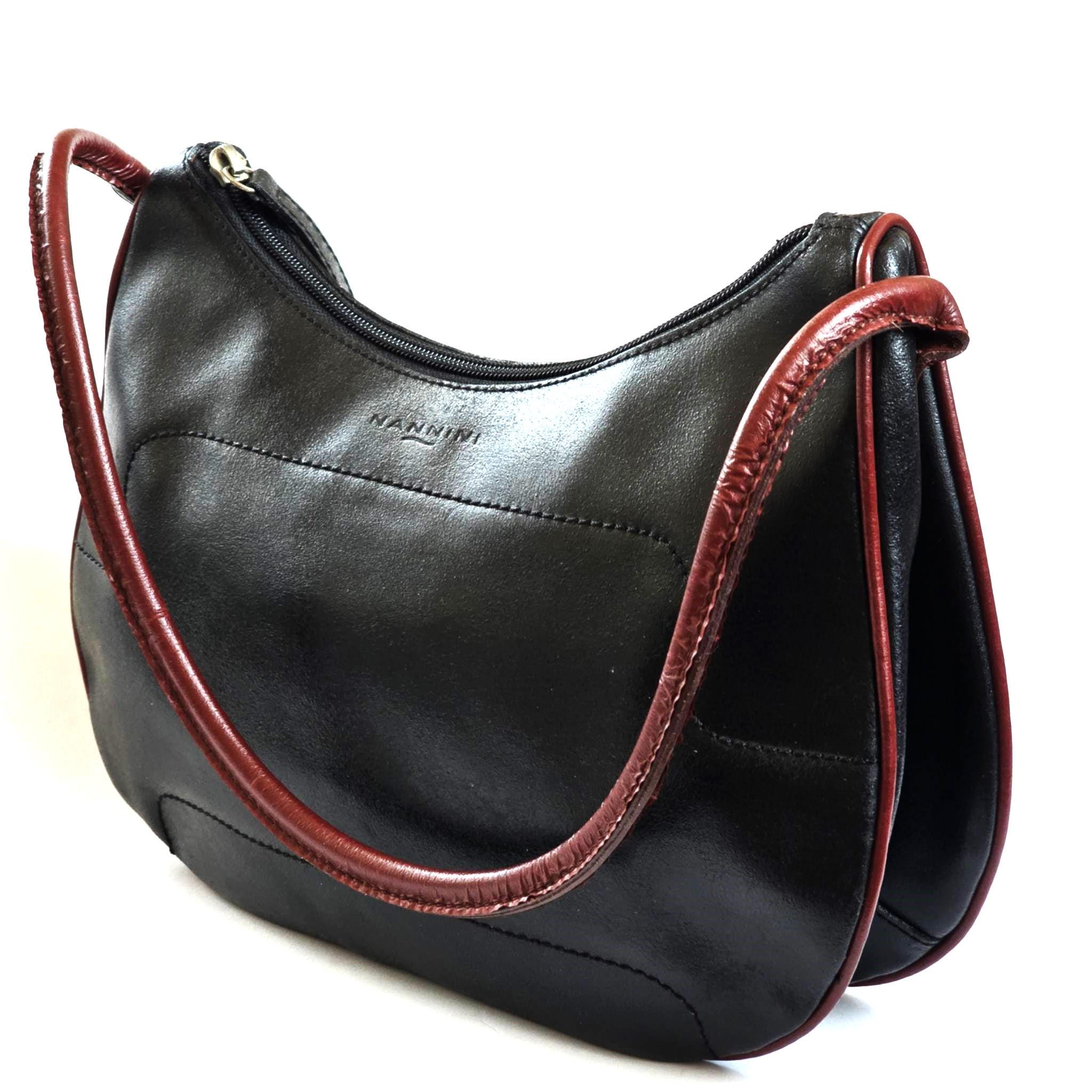 【上質】【NANNINI / ナンニーニ】 本革 / ショルダーバッグ NANNINI 【ナンニーニ】 ”HAZEL” レザー×トワル地バスケット2WAY