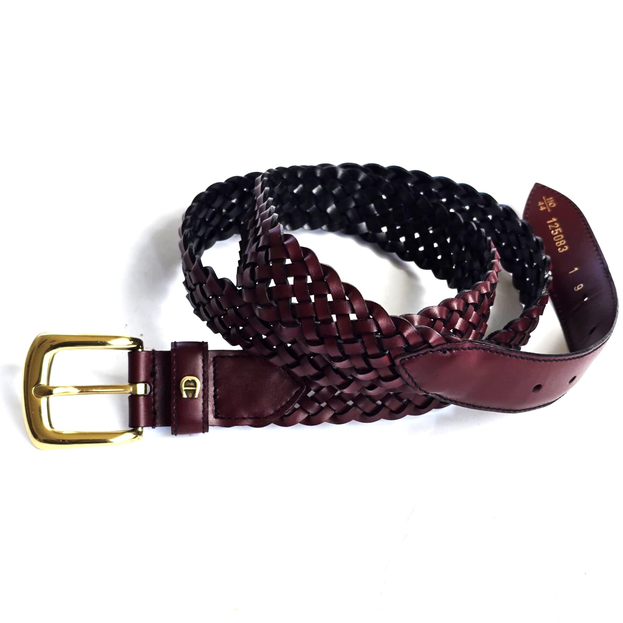 Embossed Burgundy Leather Belt with Gold Buckle Etienne Aigner Vintage red leather embossed belt Etienne | Mercari main image 3