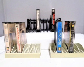 Vintage Cassette Tape Storage Holders Set of 3, Audio Tape Display, Music Storage, Retro Home Decor, 70s