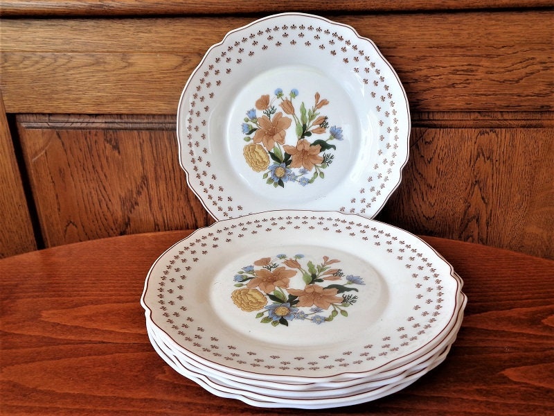 Lot93 De 6 Petites Assiettes Plates Vintage Arcopal France D 20c Décor