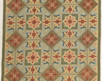 Panel de lino bordado griego, punto de cruz, bordado con patrón dorado, mantel de pared, coleccionistas, textiles, decoración mediterránea