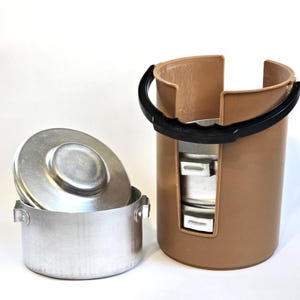 Vintage 3 Tier Tiffin Lunch Carrier Tragbare Lunchbox mit Halter Retro Stapeln Lebensmittelbehälter