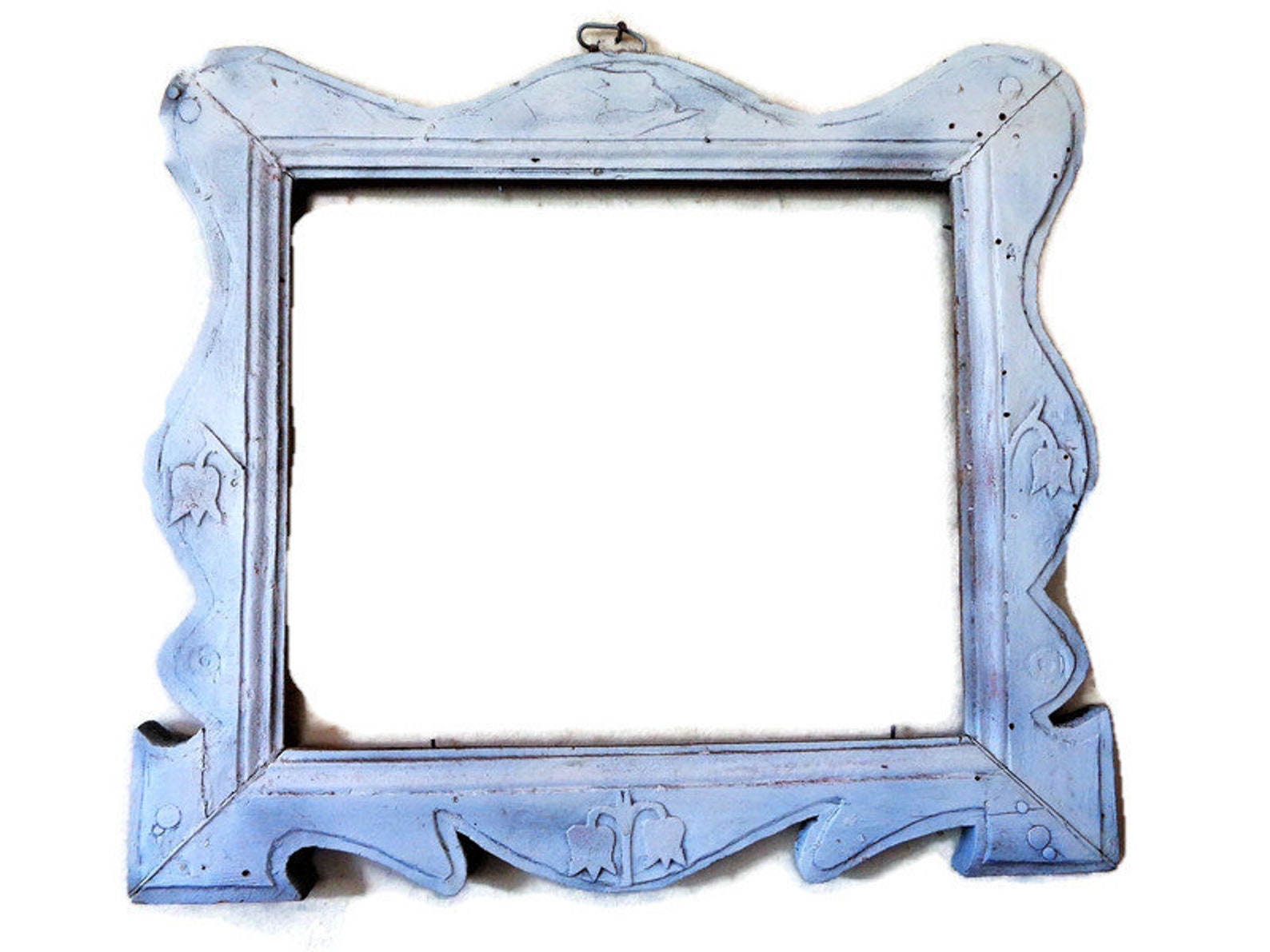 Antique Wooden Picture Frame Painted Wood for Photo Rustic Etsy